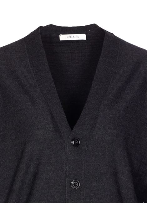 relaxed twisted cardigan woman anthracite LEMAIRE | TO1082 LK087BK966